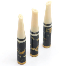 Hot sale pure hand-made resin single filter can be cleaned black yellow shell cigarette holder